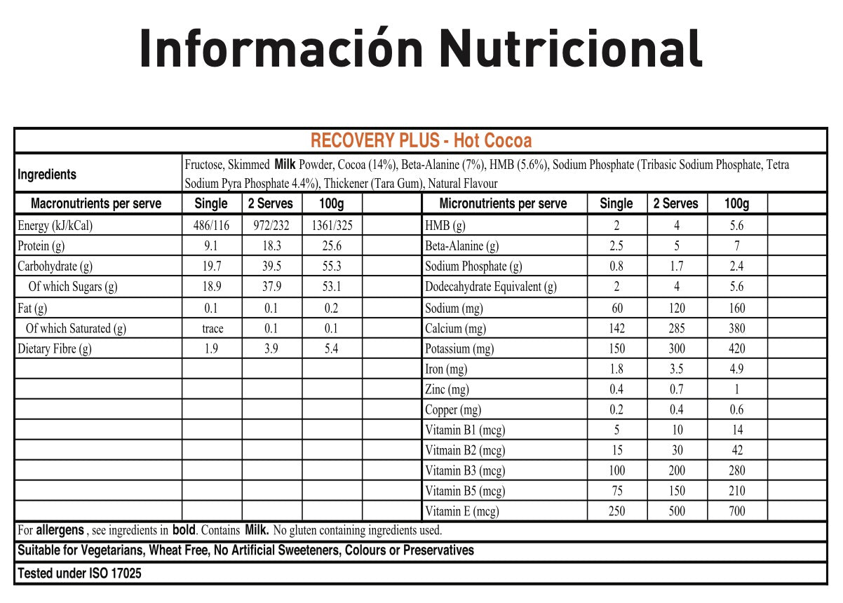 Bebida Recuperante Plus / Pre-Entreno